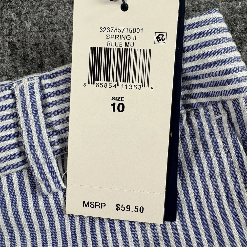 Polo Ralph‎ Lauren Bermuda Shorts Girls 10 Blue White Stretch Classic Resort